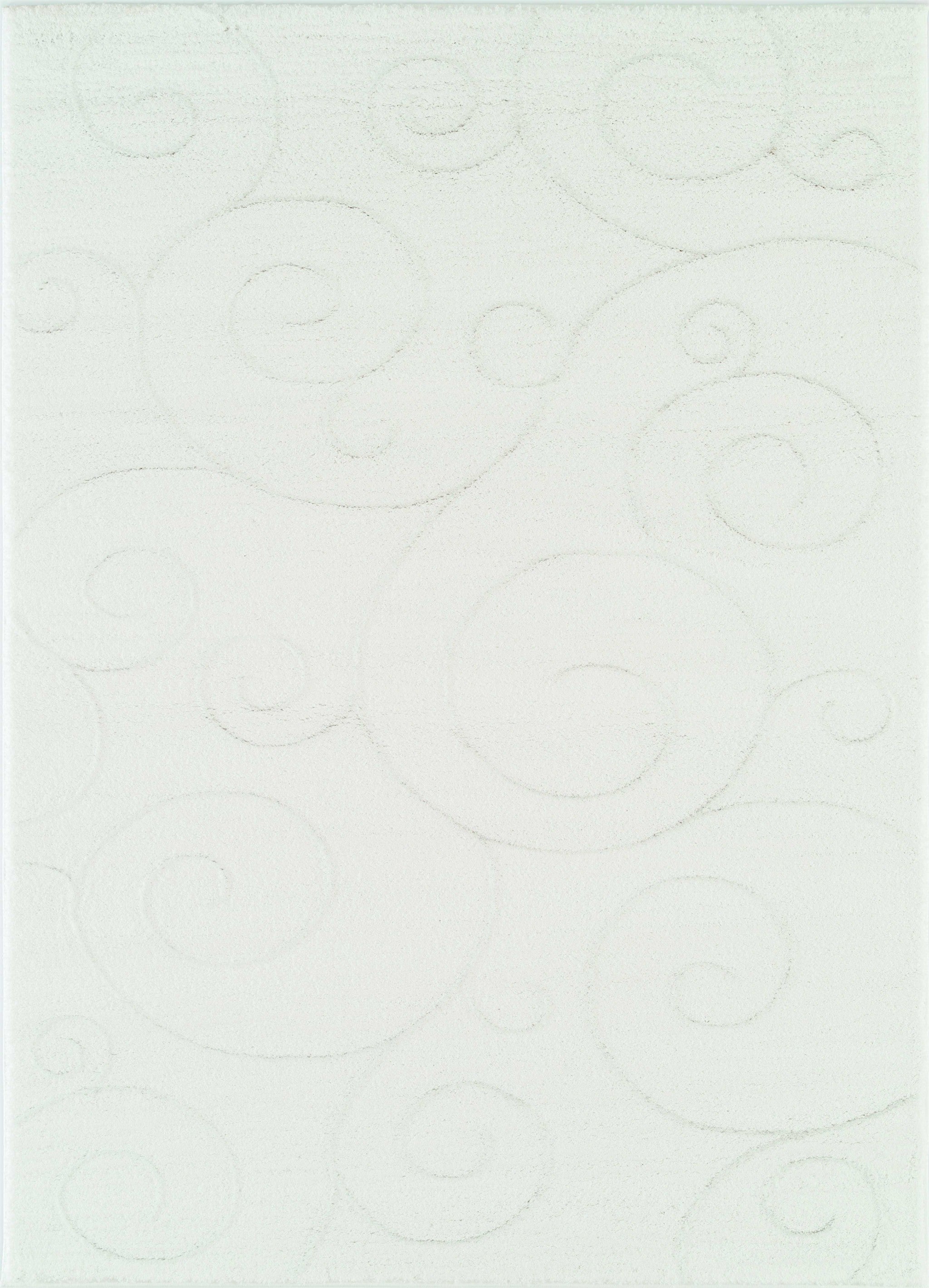 94" x 126" White Polyester / Olefin Oversize Rug