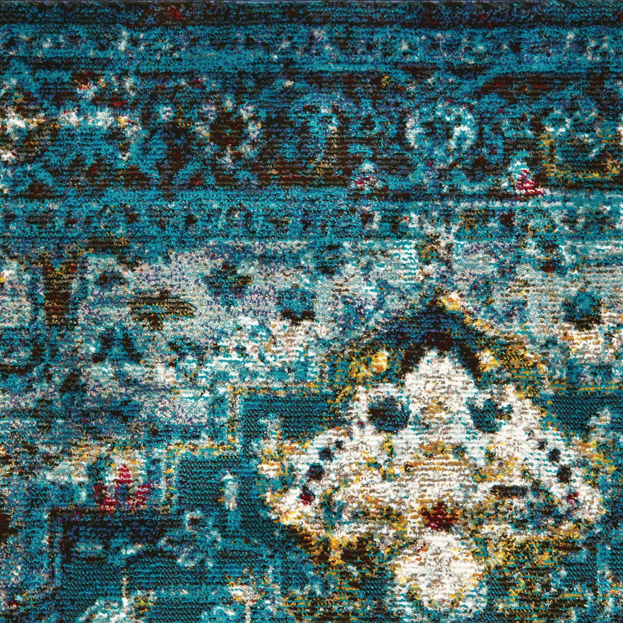 63" x 86" Aqua Olefin Area Rug