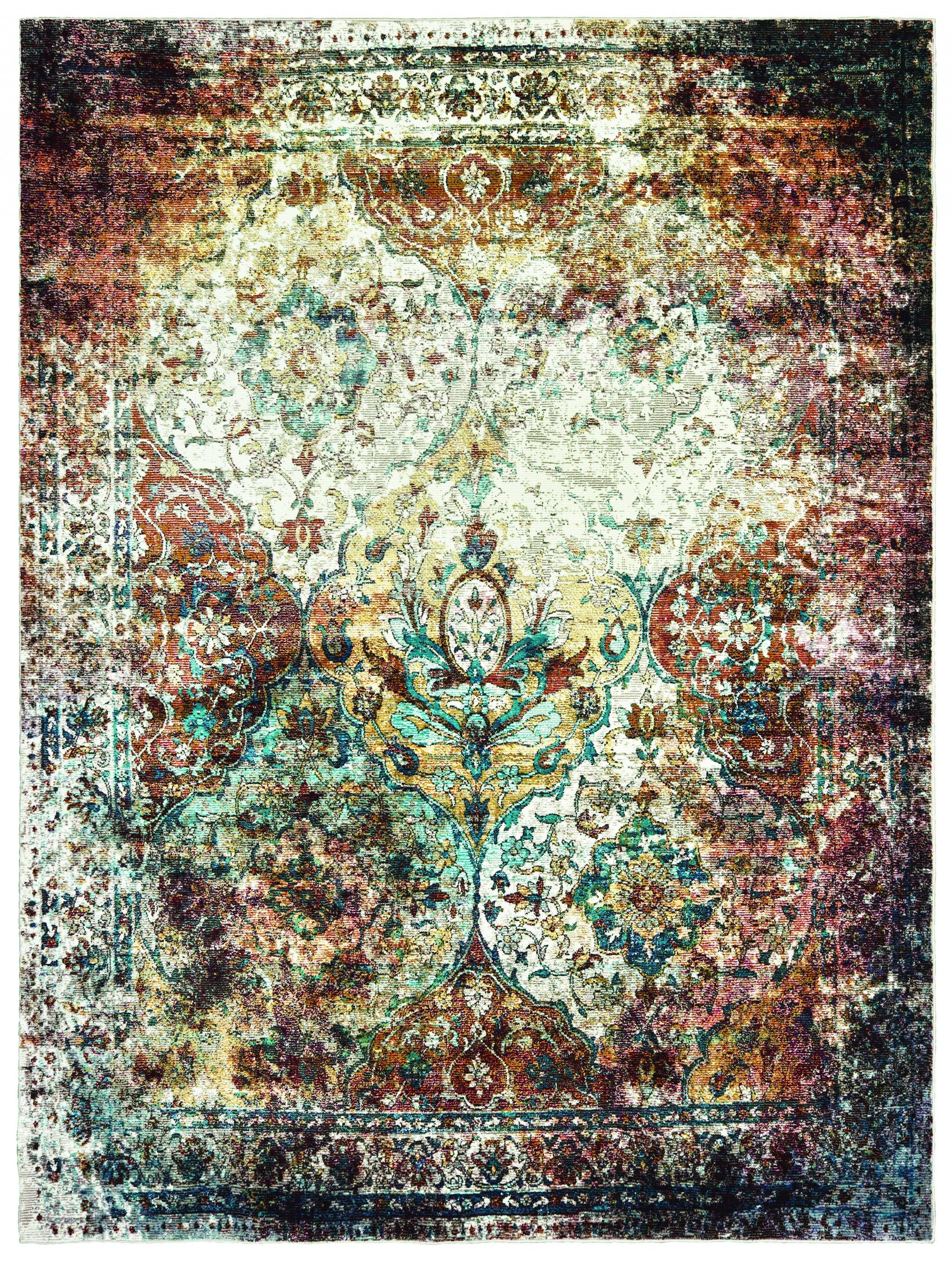 22" x 36" Multicolor Olefin Accent Rug
