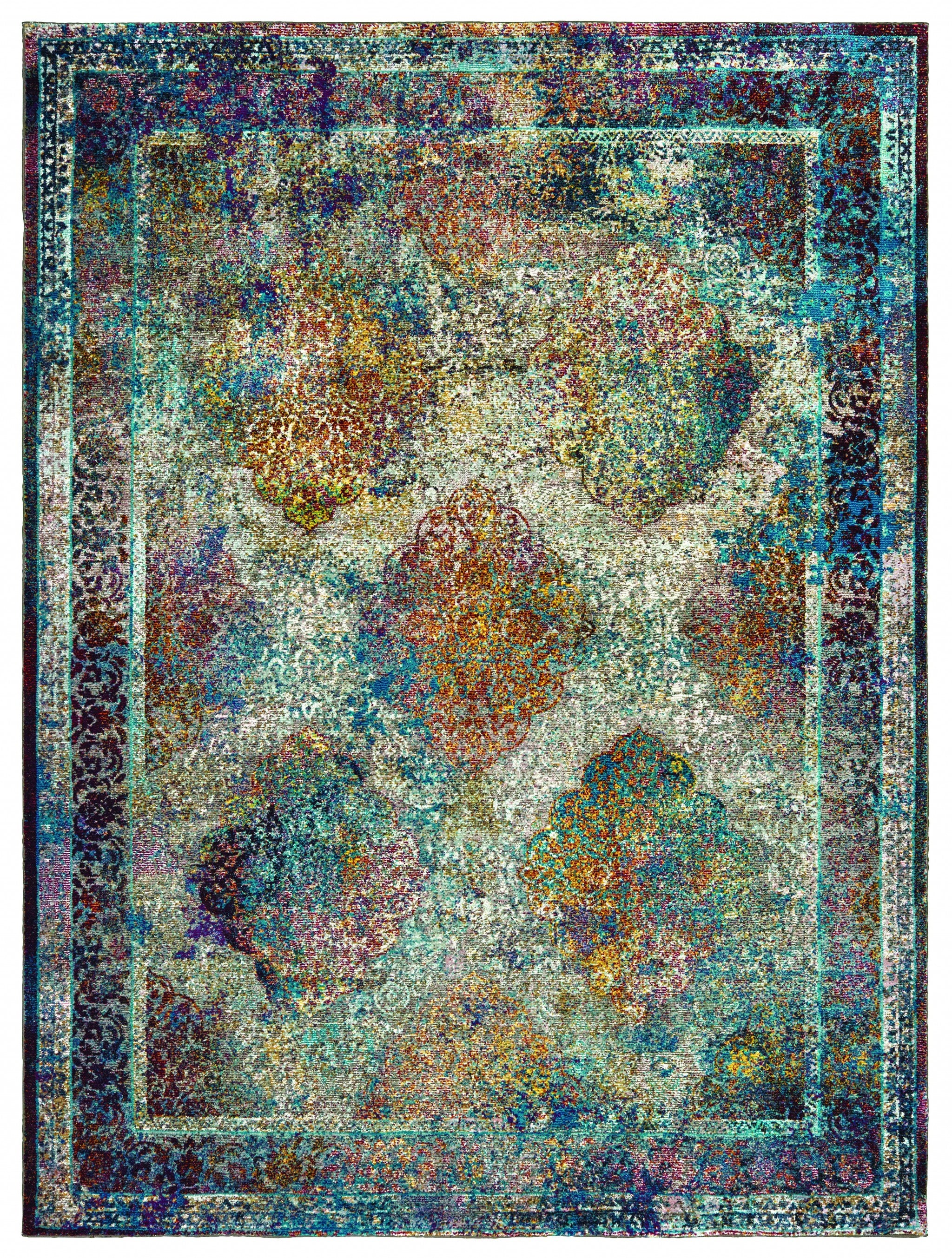 22" x 36" Multicolor Olefin Accent Rug