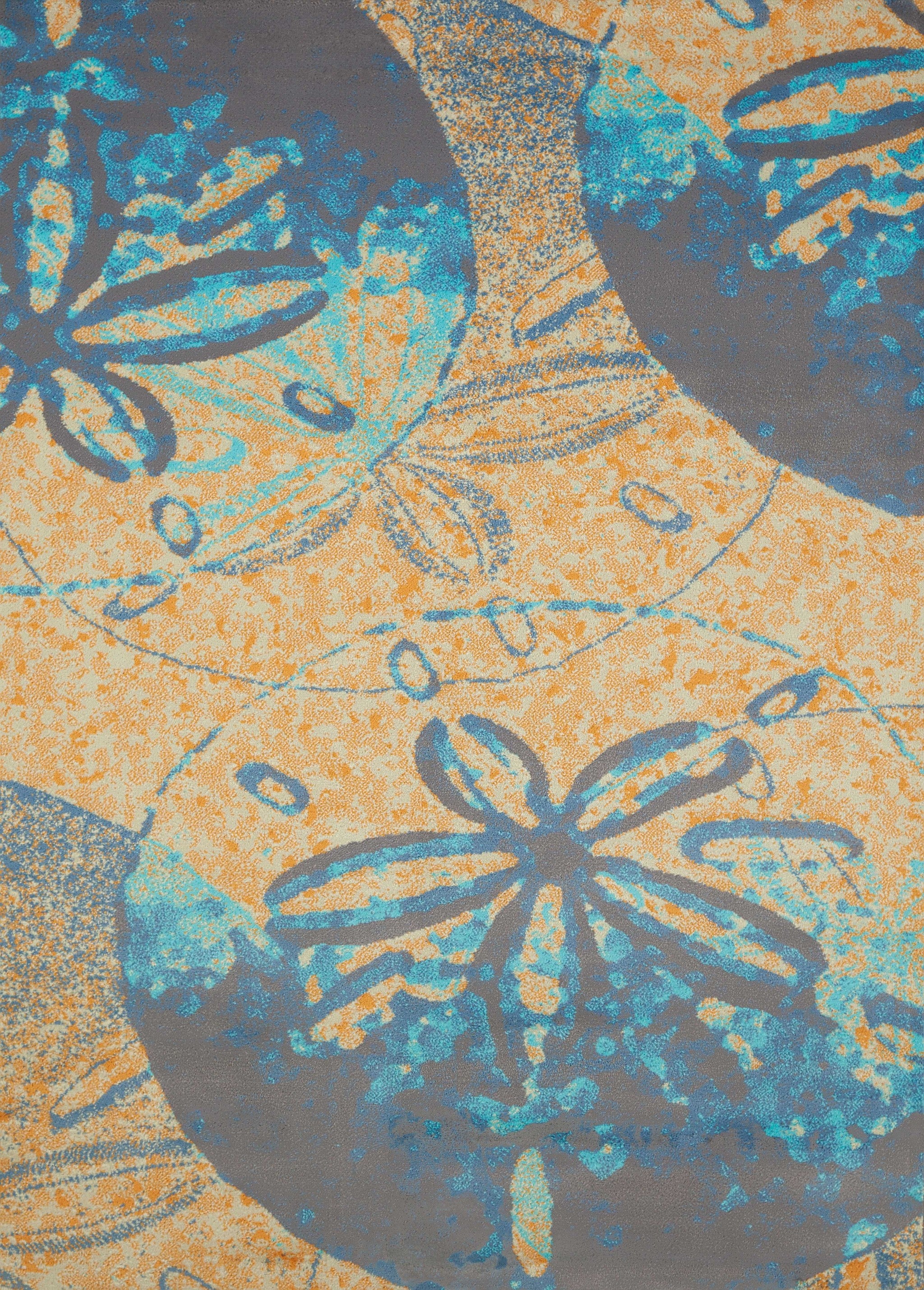 63" x 86" Peach Polypropylene Area Rug