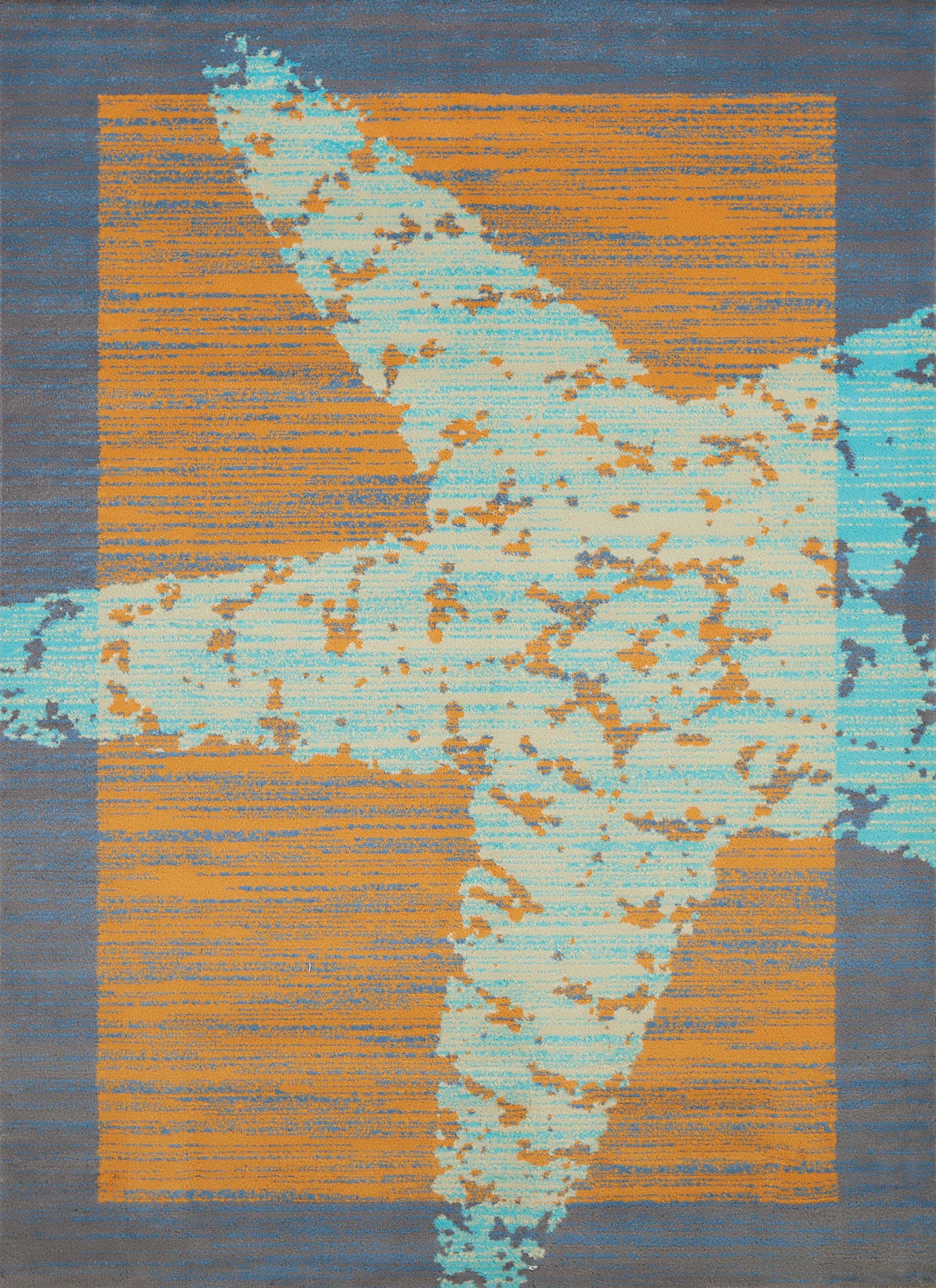 63" x 86" Peach Polypropylene Area Rug