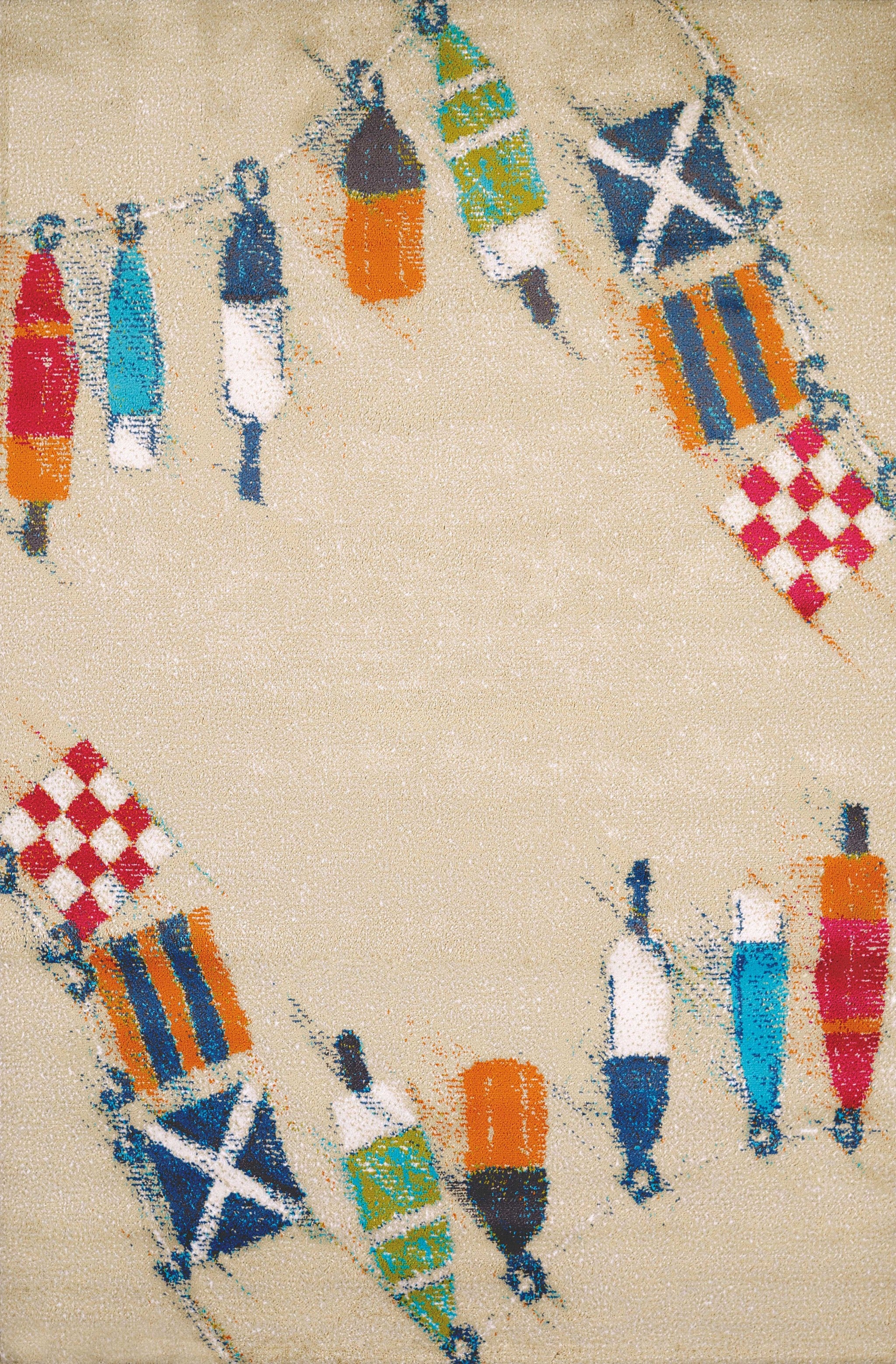 63" x 86" Sand Polypropylene Area Rug