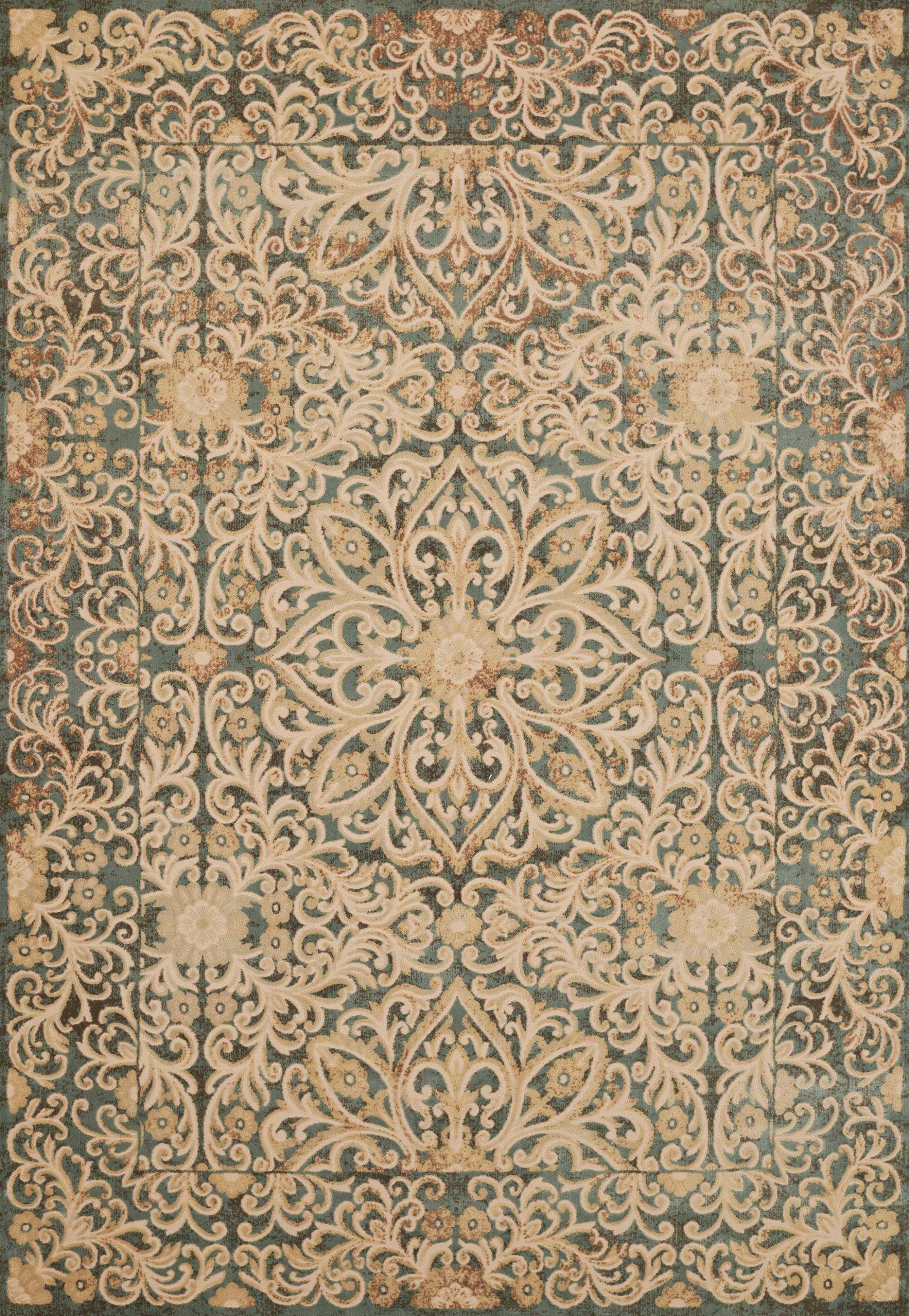 94" x 126" Seafoam Polyester / Olefin Oversize Rug