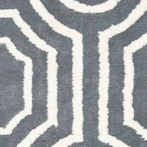 63" x 86" Silver Microfiber Area Rug