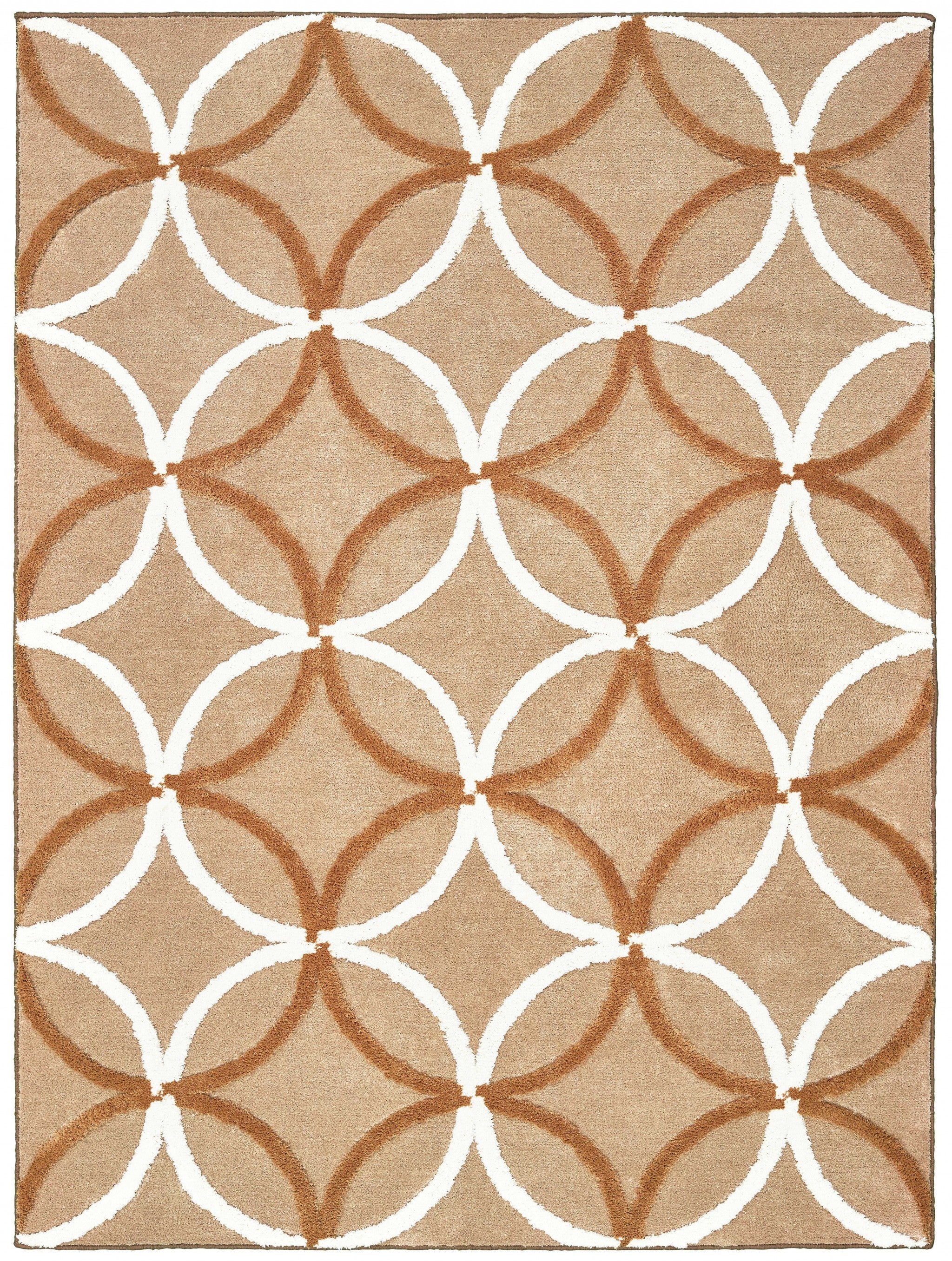 94" x 126" Beige Microfiber Oversize Rug