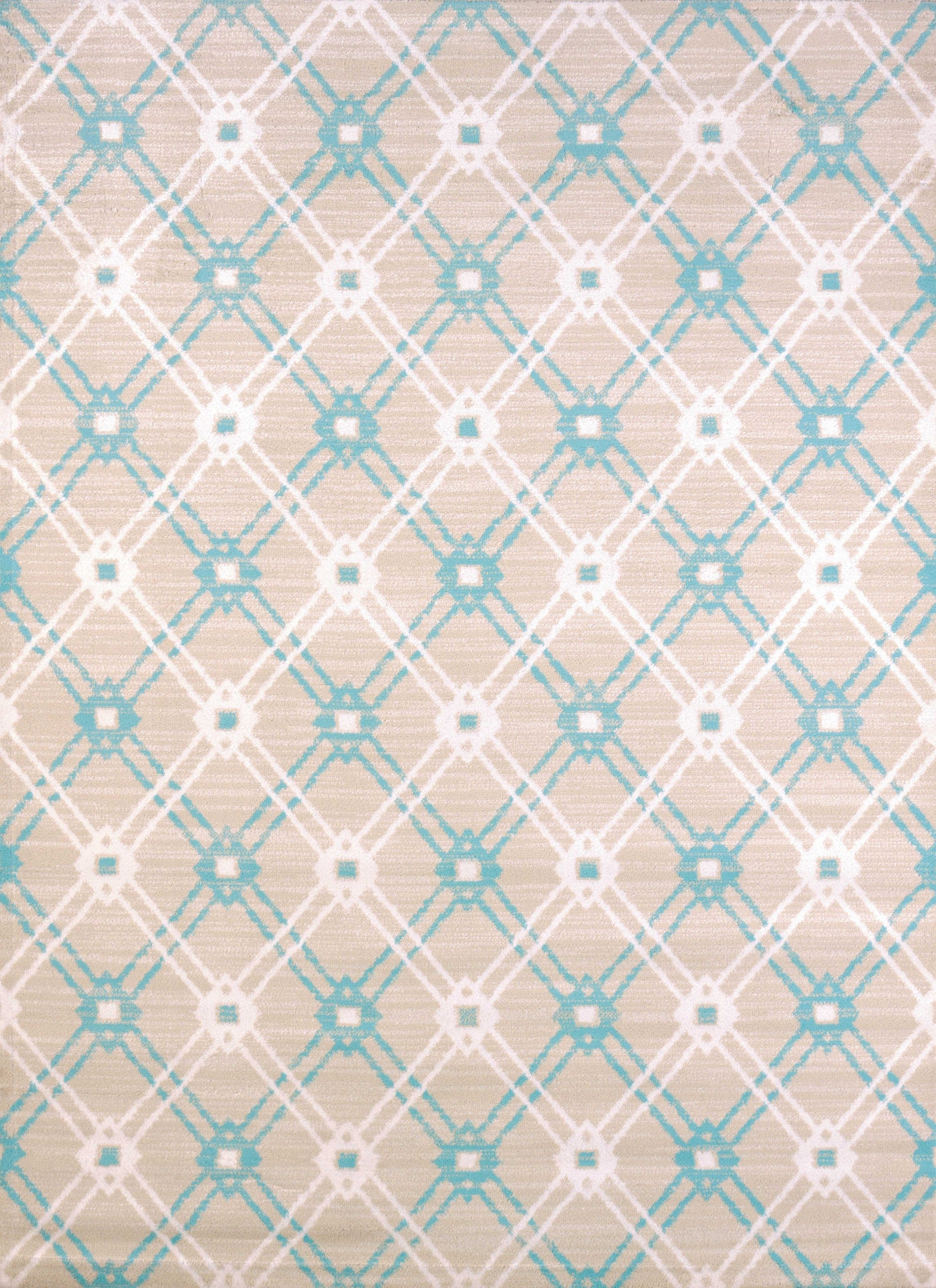 63" x 86" Blue Polypropylene Area Rug