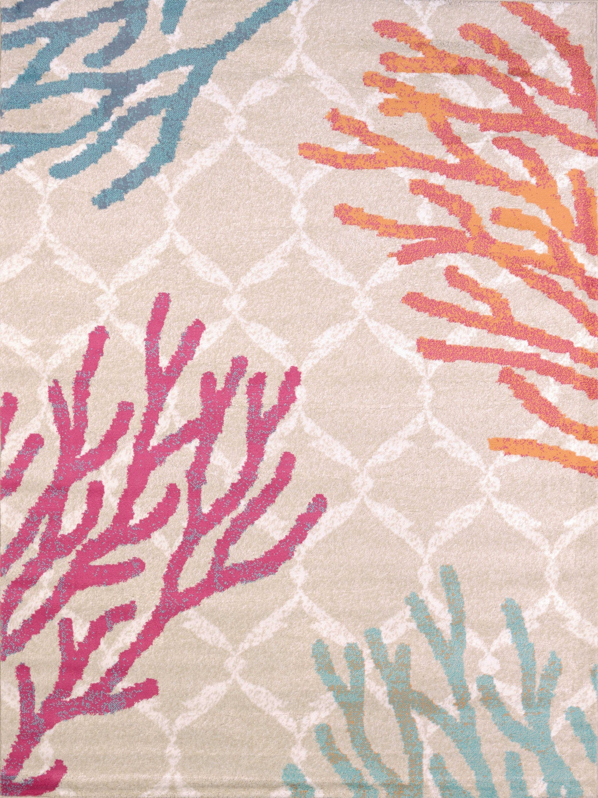 63" x 86" Tropical Polypropylene Area Rug