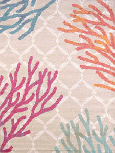 63" x 86" Tropical Polypropylene Area Rug