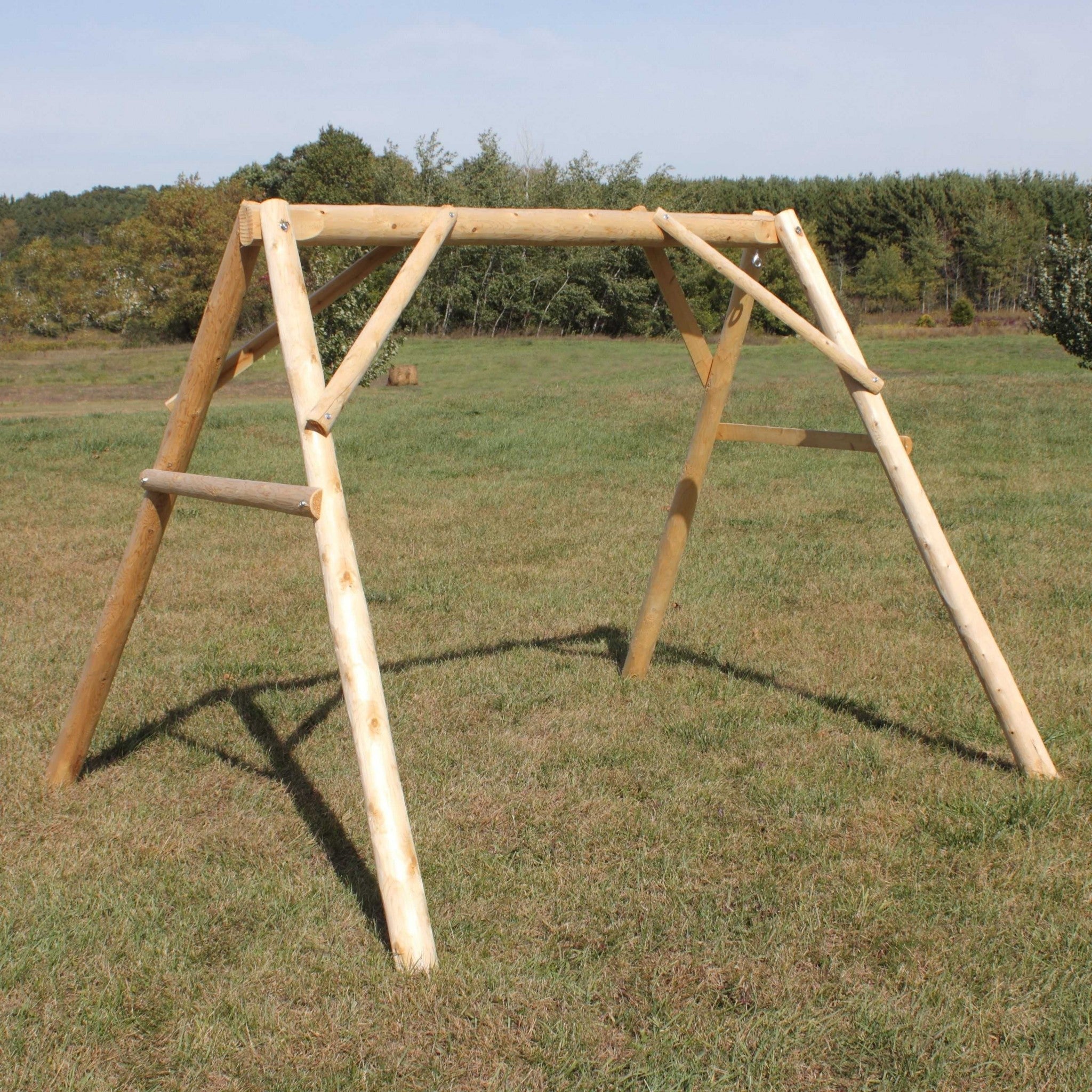 87" X 70" X 65"  Natural Wood Double Swing A-Frame