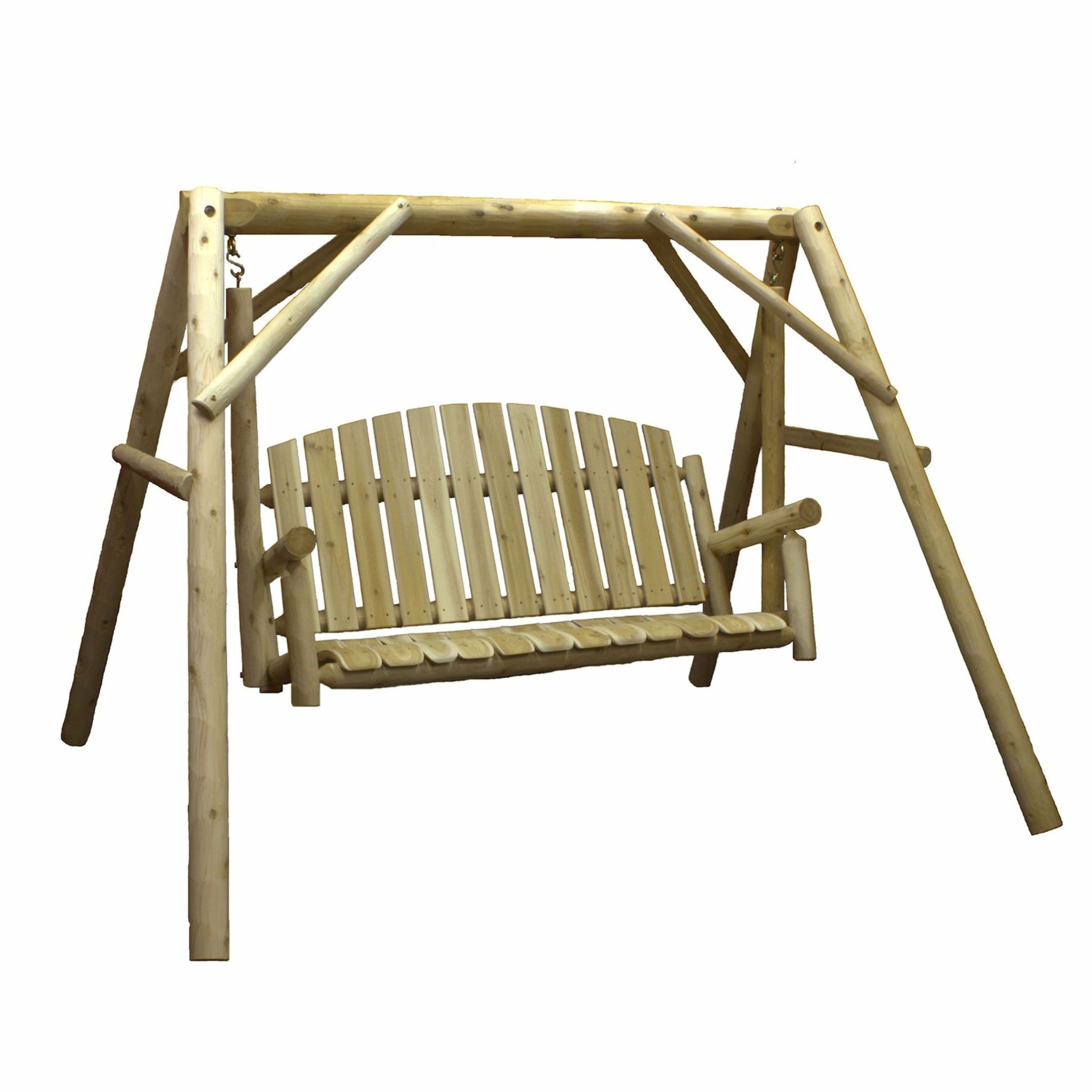 87" X 70" X 65"  Natural Wood Yard Swing