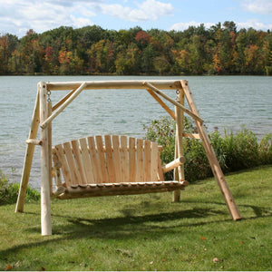 87" X 70" X 65"  Natural Wood Yard Swing