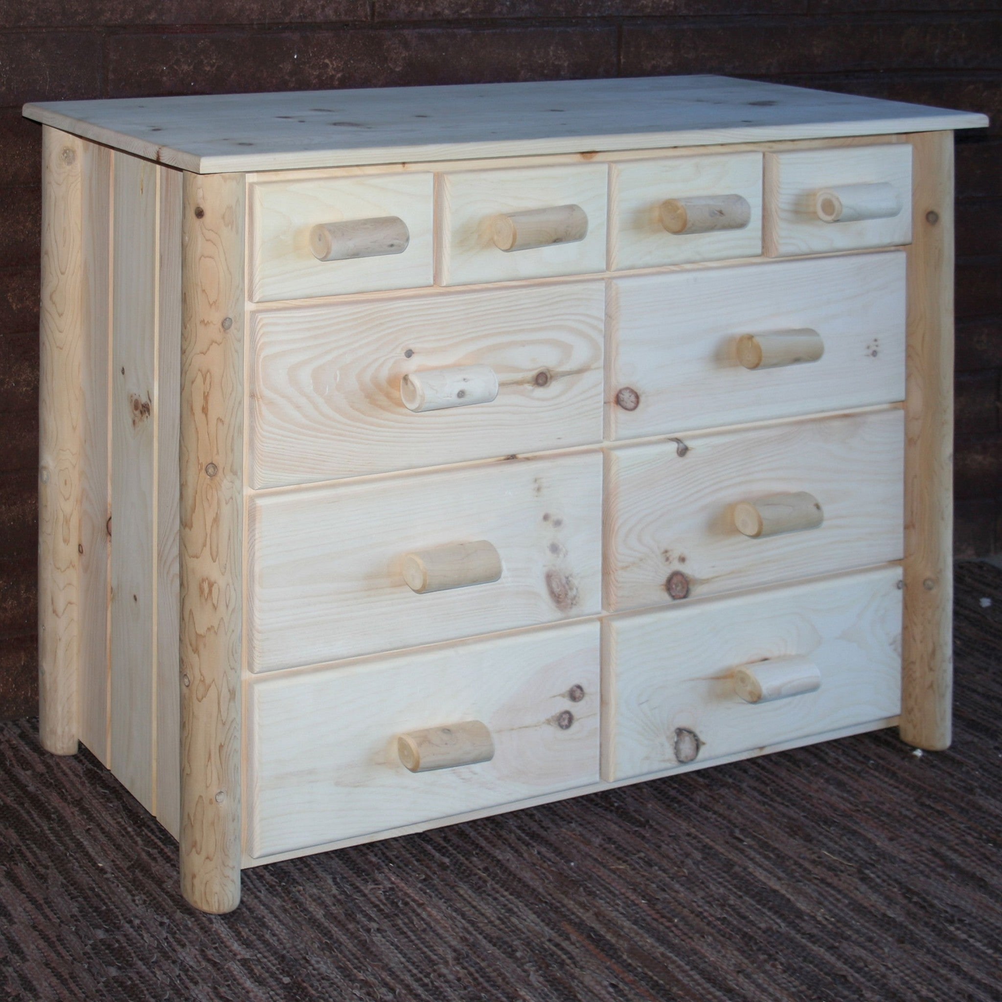 Natural Light Honey  Finish Wood Ten Drawer Dresser