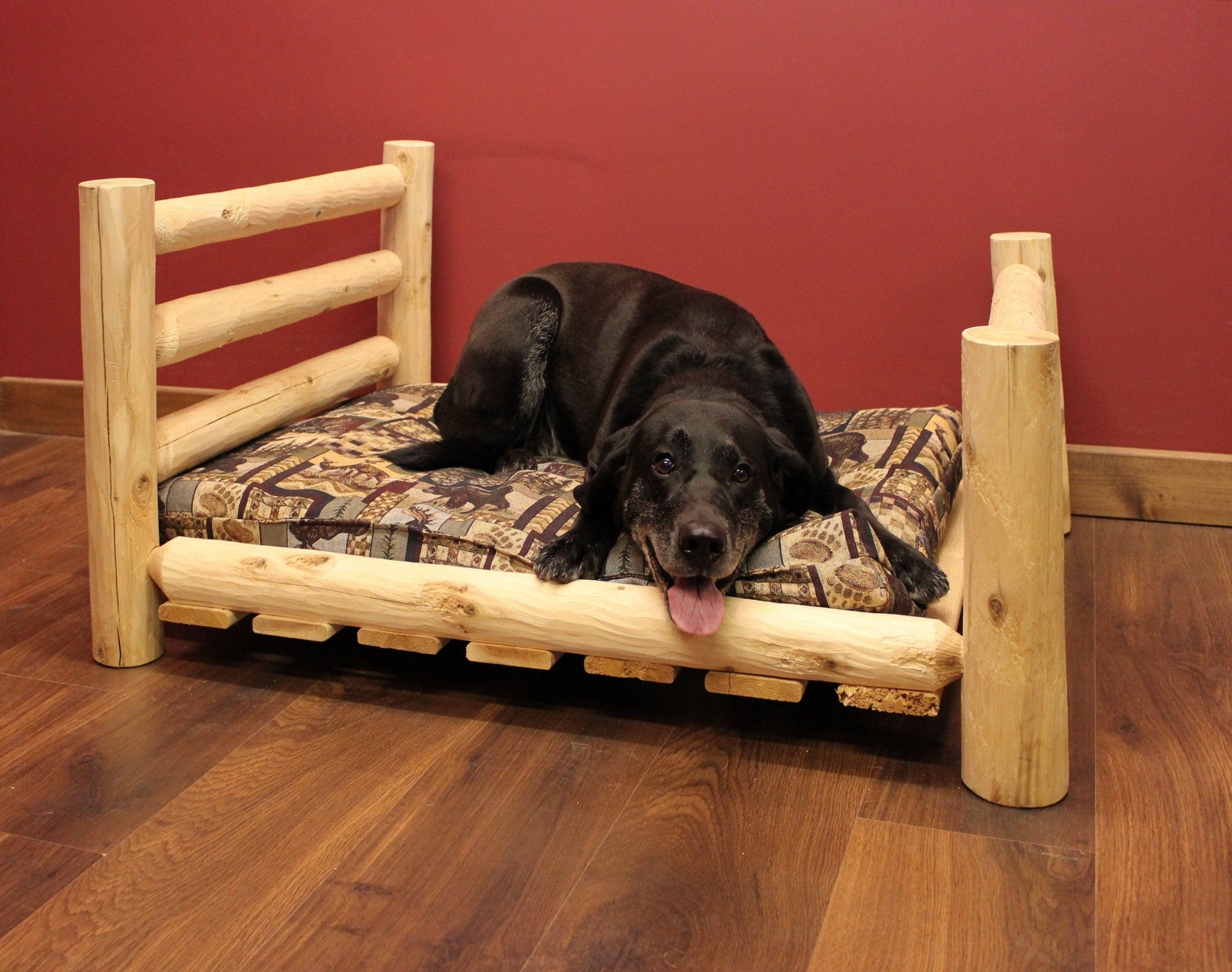 Rustic and Natural Cedar Log Large Replica Pet Bed