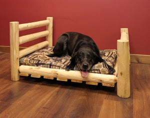 Rustic and Natural Cedar Log Large Replica Pet Bed