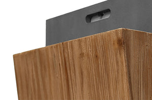 Gray and Natural Wood Wall Storage 2 tier Magazine Rack