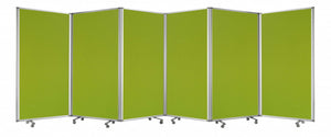212" x 1" x 71" Green, Metal, 6 Panel, Screen