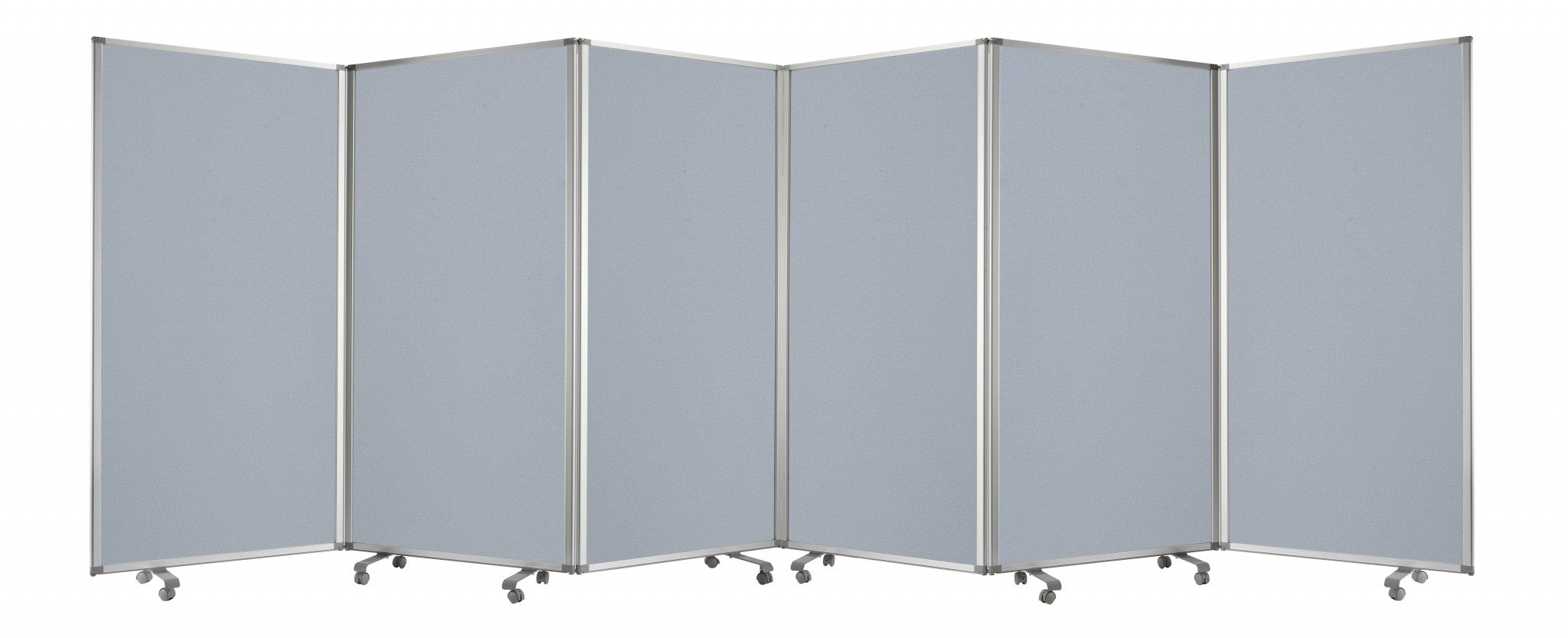 212" x 1" x 71" Metal, Grey, 6 Panel, Screen