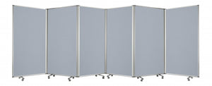 212" x 1" x 71" Metal, Grey, 6 Panel, Screen