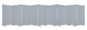 318" x 1" x 71" Metal, Grey, 9 Panel, Screen