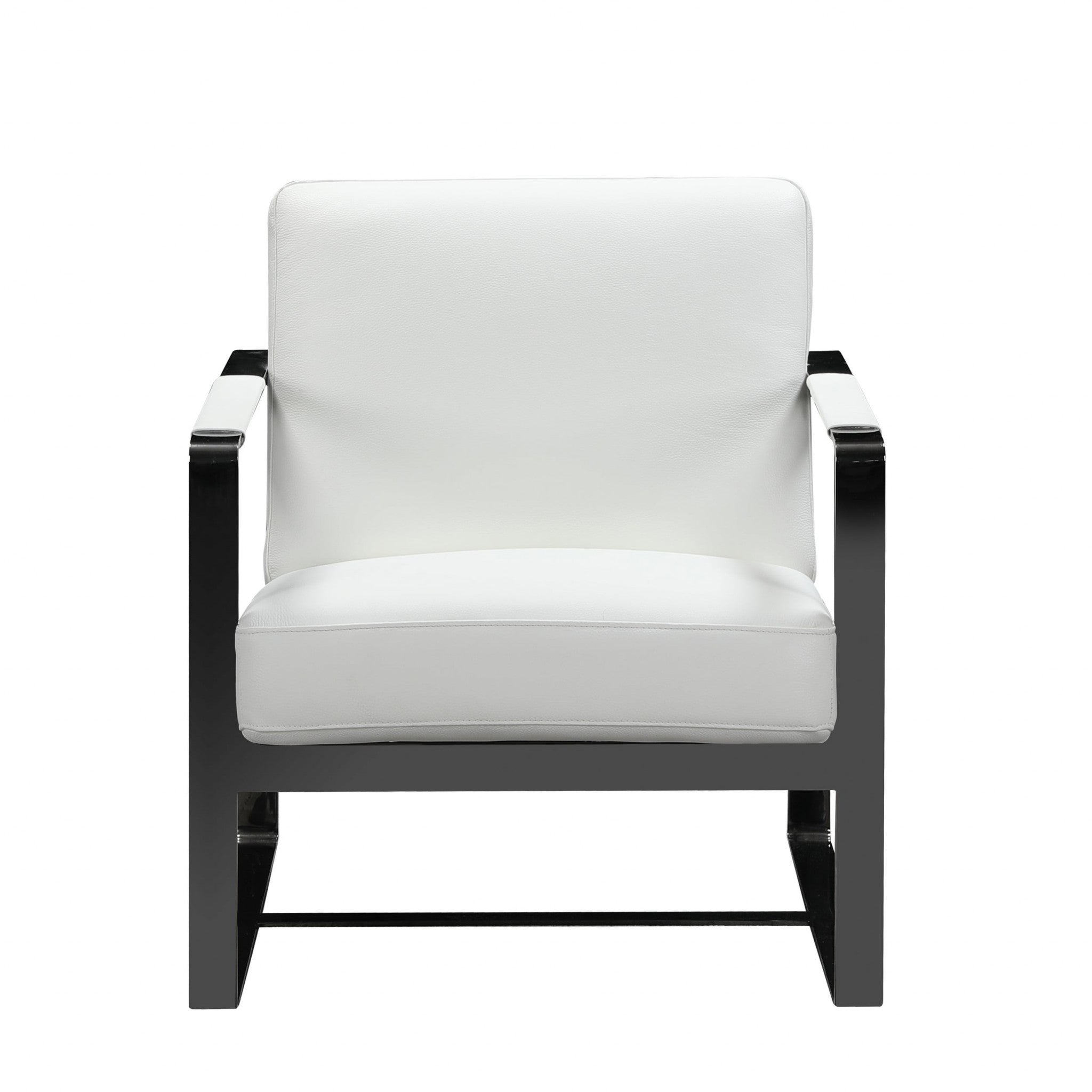 28" X 35" X 31" White Leather Accent Chair