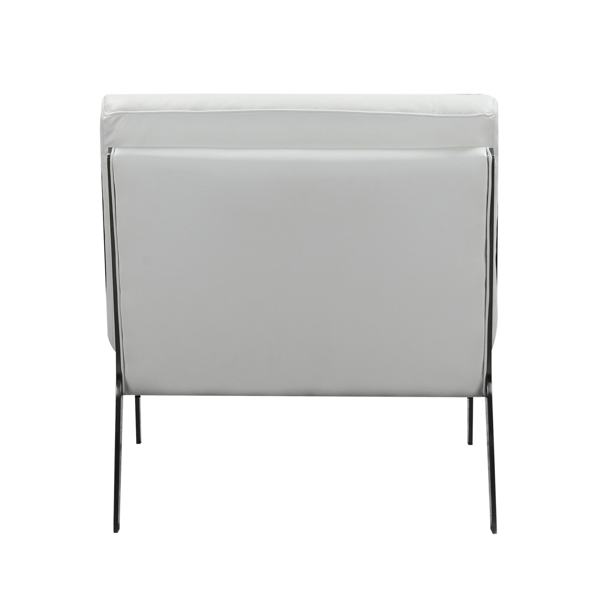 30" X 33" X 31" White Leather Accent Chair