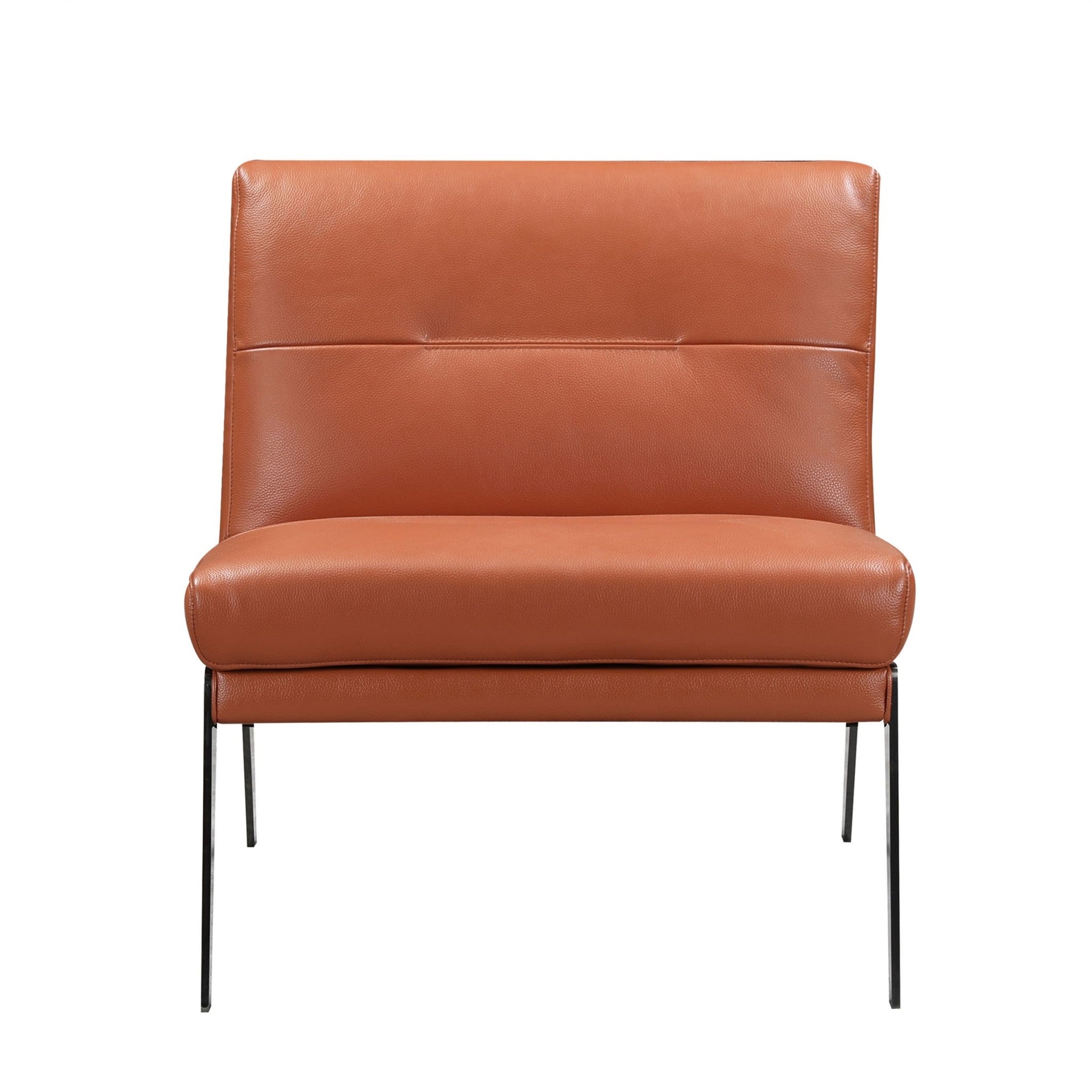 30" X 33" X 31" Camel Leather Accent Chair