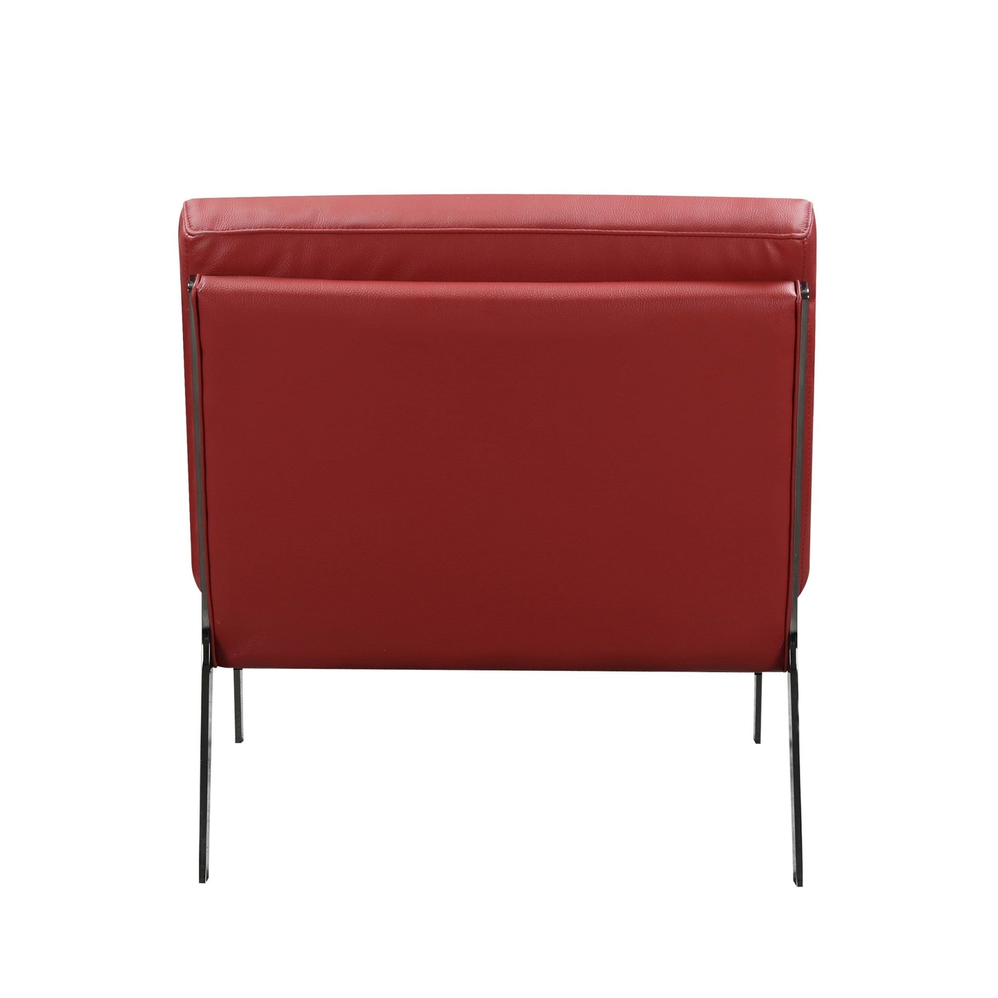 30" X 33" X 31" Red Leather Accent Chair