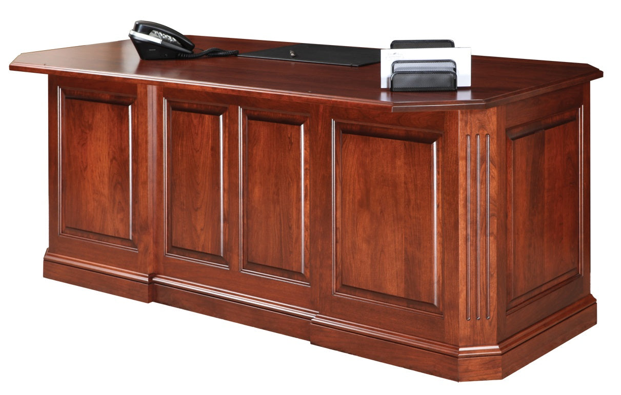 72.5" x 36" x 30.5" Wooden Acres Stain Executive Desk
