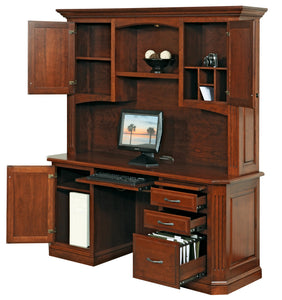 69.25" x 23.5" x 77.5" Wooden Acres Stain Credenza Base & Hutch