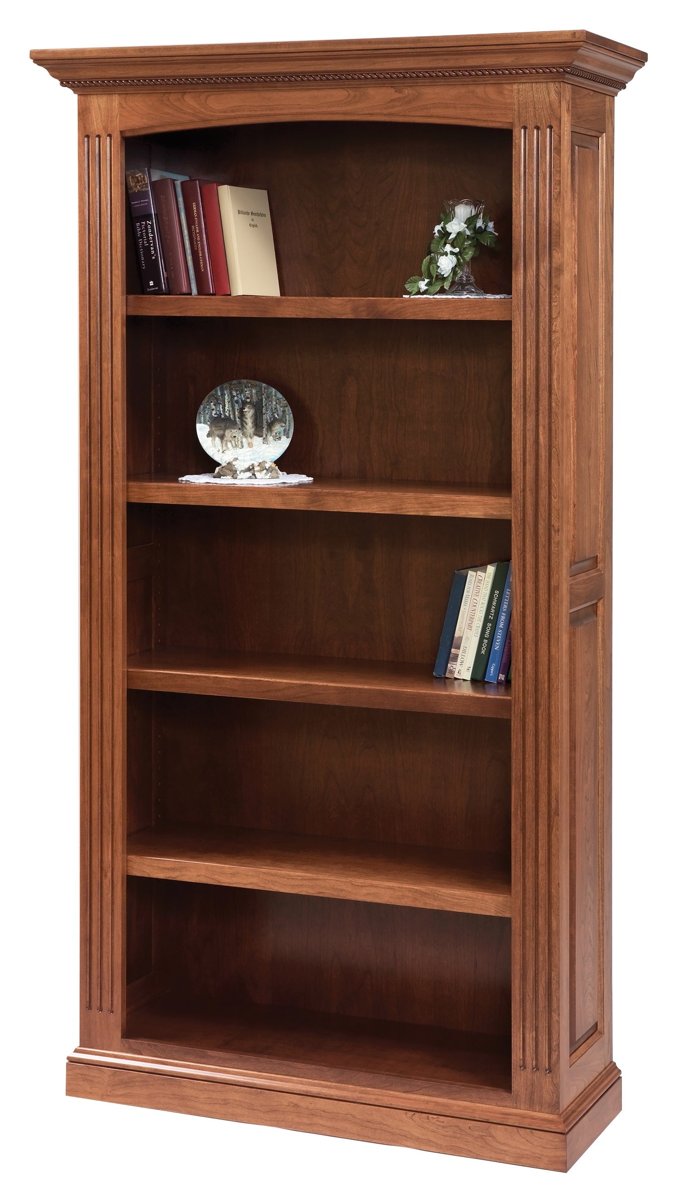42" x 14.75" x 77.5" Wooden Acres Stain Bookcase