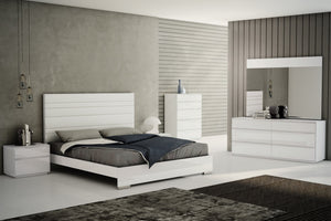 76" X 80" X 54" White Stainless Steel King Bed