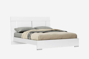 76" X 80" X 46" White Stainless Steel King Bed