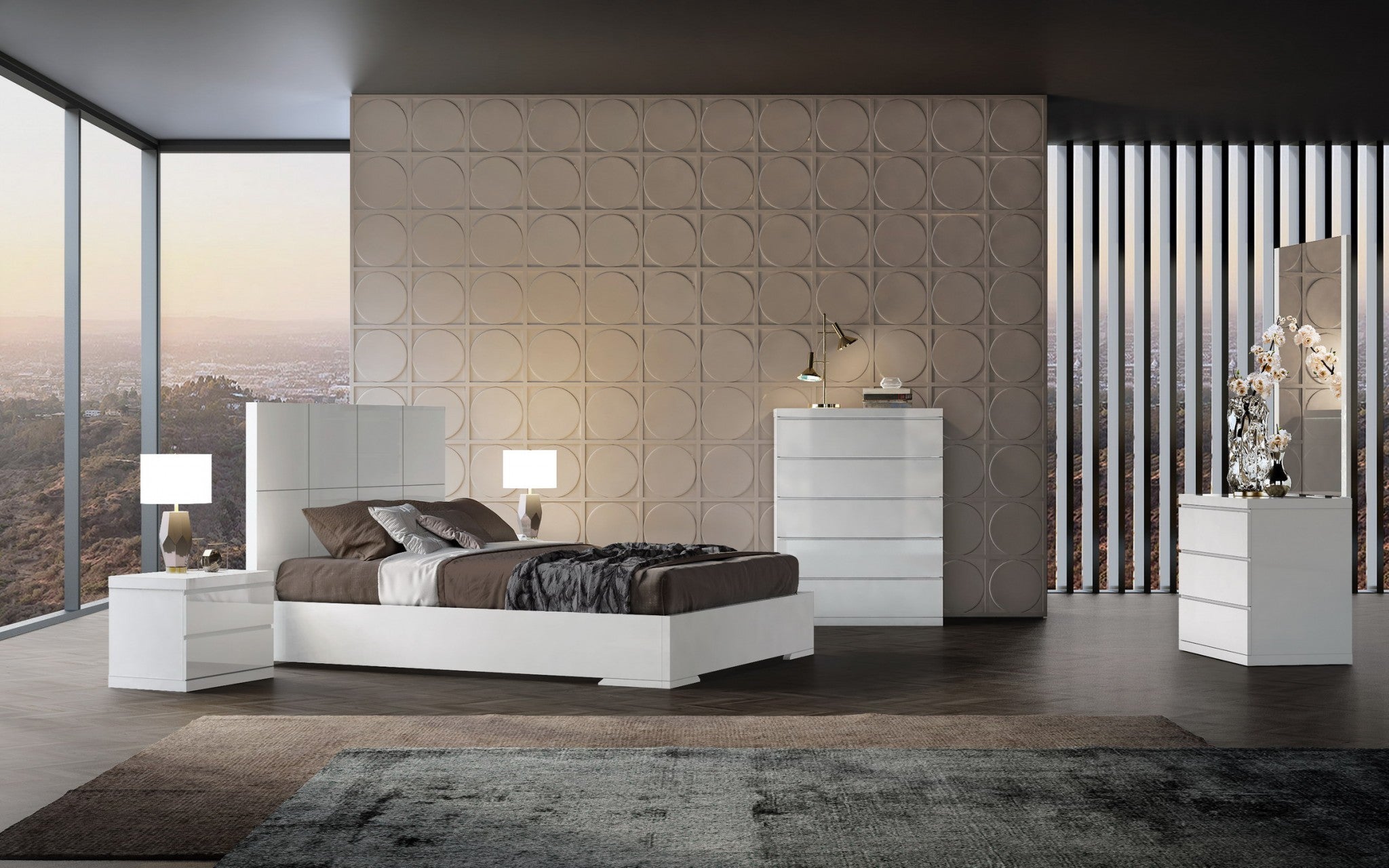 63" X 84" X 48" Gray Queen Bed
