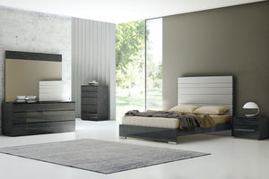 60" X 80" X 54" Grey Stainless Steel Queen Bed