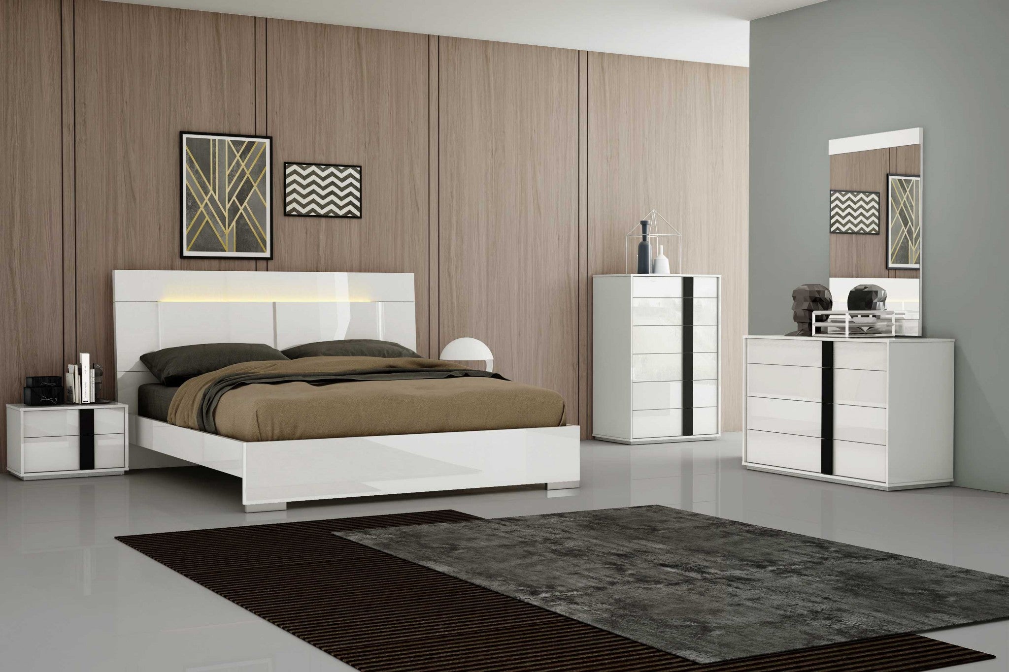 60" X 80" X 46" White Stainless Steel Queen Bed