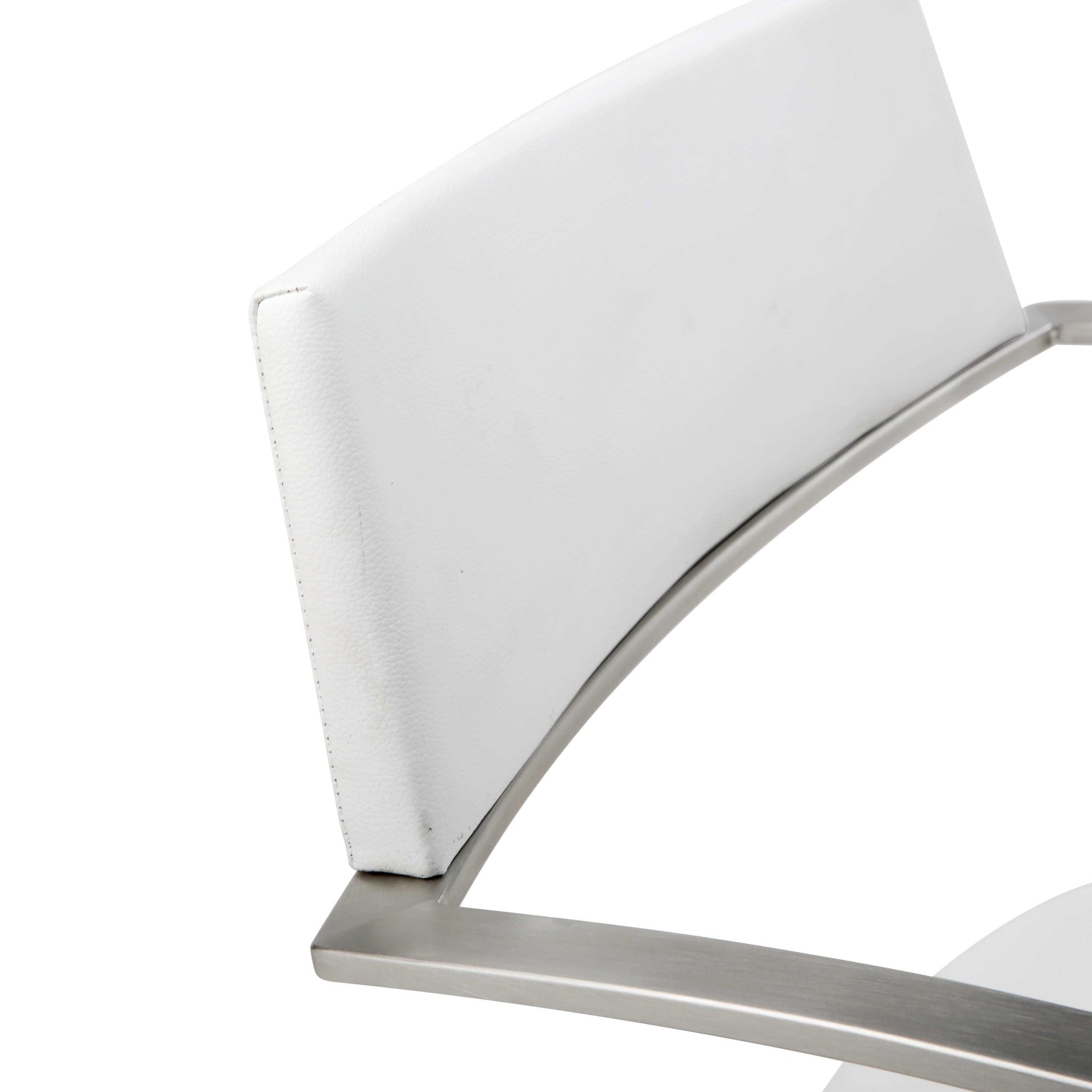 21" X 20" X 36-46" White Stainless Steel Bar Stool