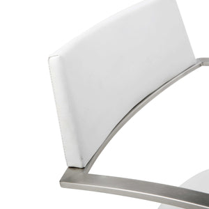 21" X 20" X 36-46" White Stainless Steel Bar Stool