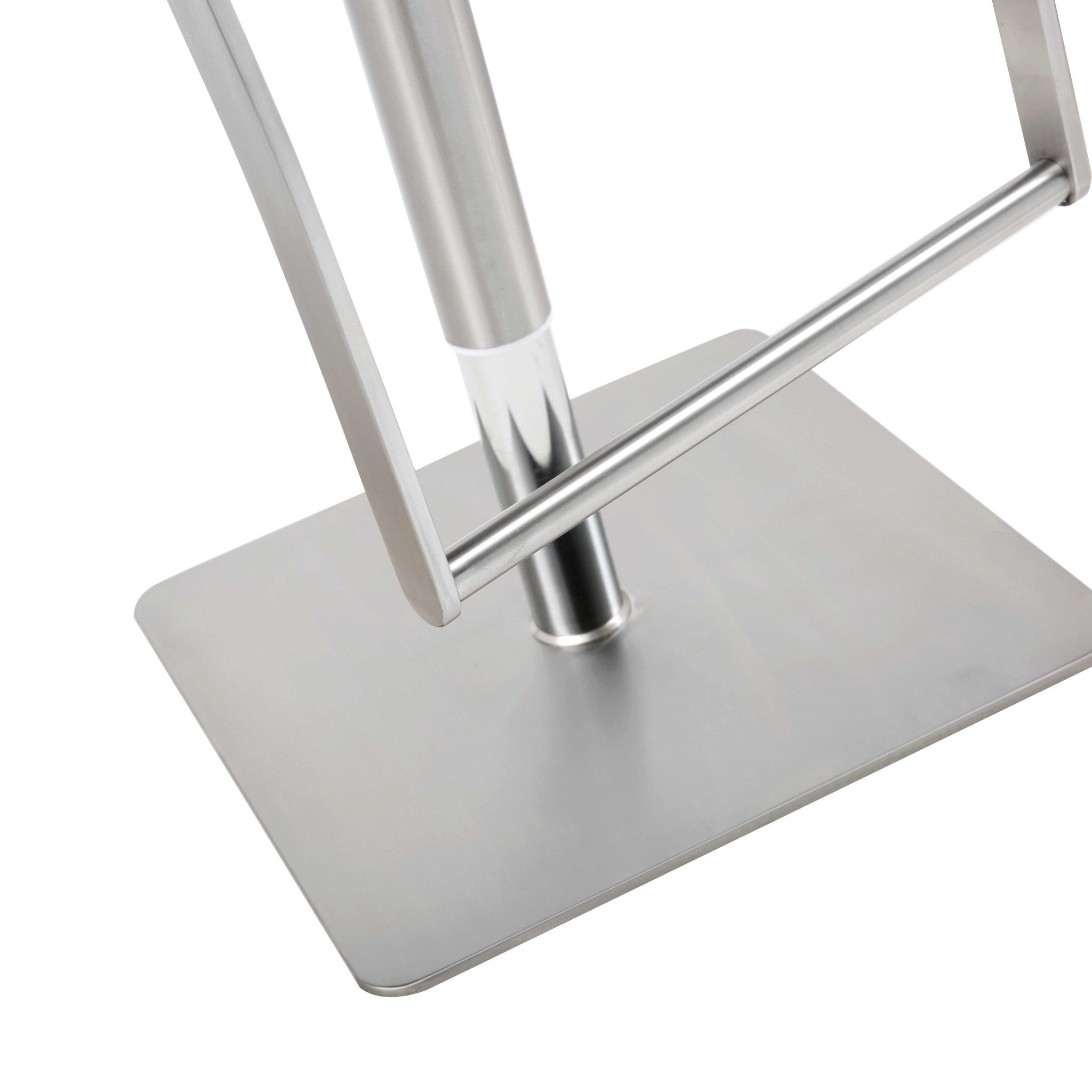 21" X 20" X 36-46" White Stainless Steel Bar Stool