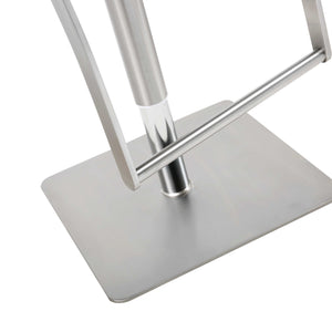 21" X 20" X 36-46" White Stainless Steel Bar Stool