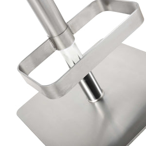 16.5" X 20" X 32-42" White Stainless Steel Bar Stool