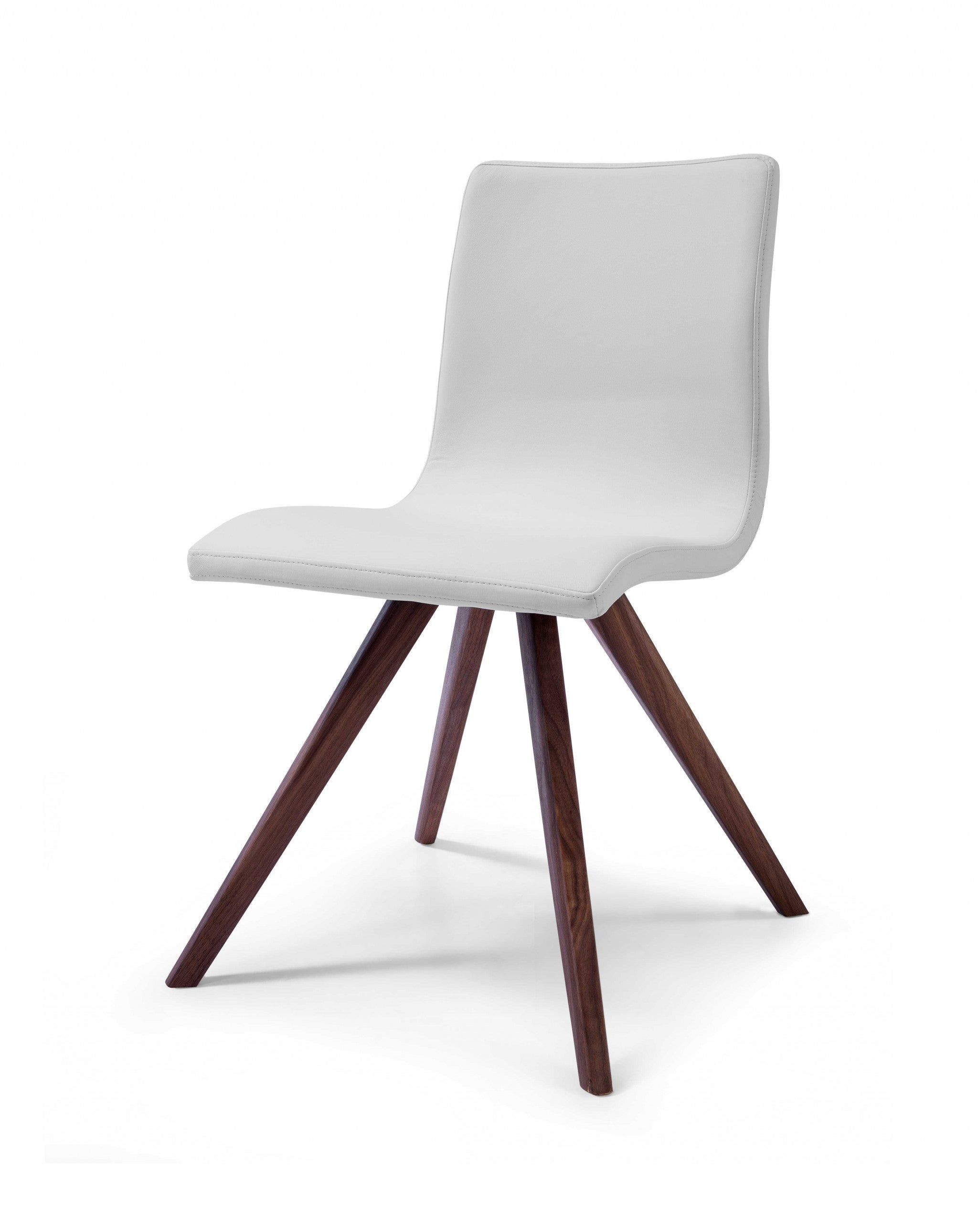 21" X 21" X 33" White Faux Leather / Metal Dining Chair