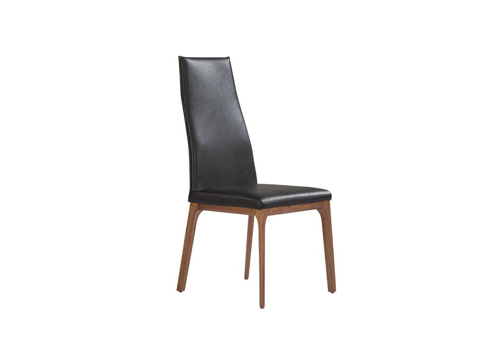 20" X 25" X 43" Black Faux Leather / Metal Dining Chair