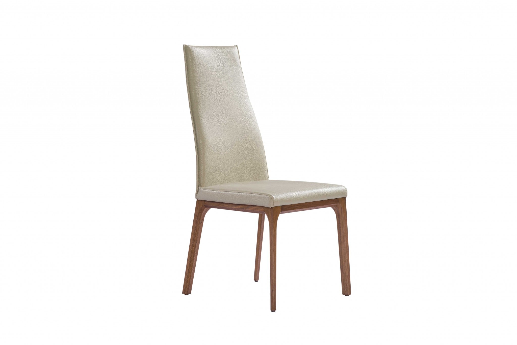 20" X 25" X 43" Taupe Faux Leather / Metal Dining Chair