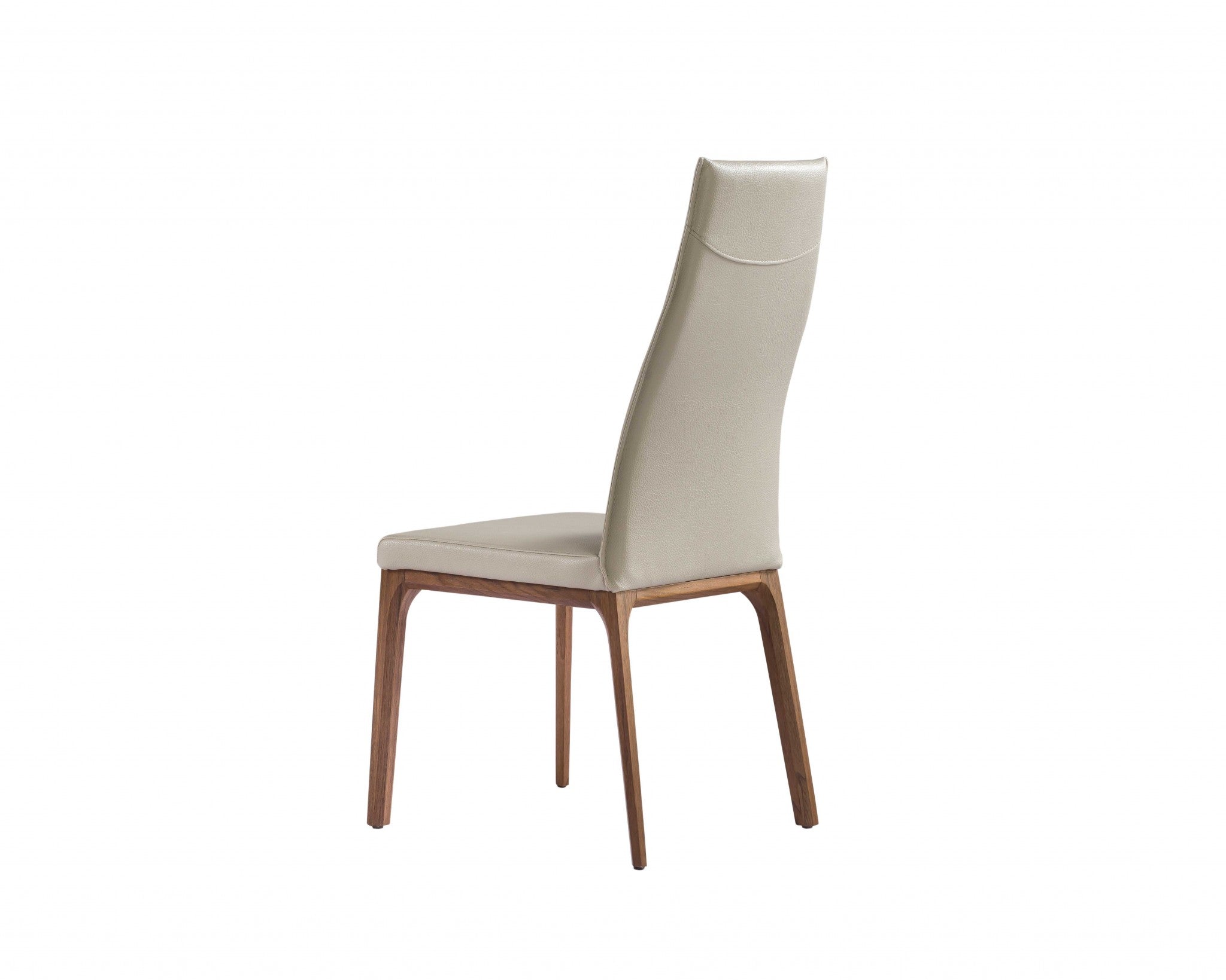 20" X 25" X 43" Taupe Faux Leather / Metal Dining Chair