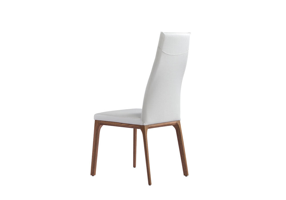 20" X 25" X 43" White Faux Leather / Metal Dining Chair