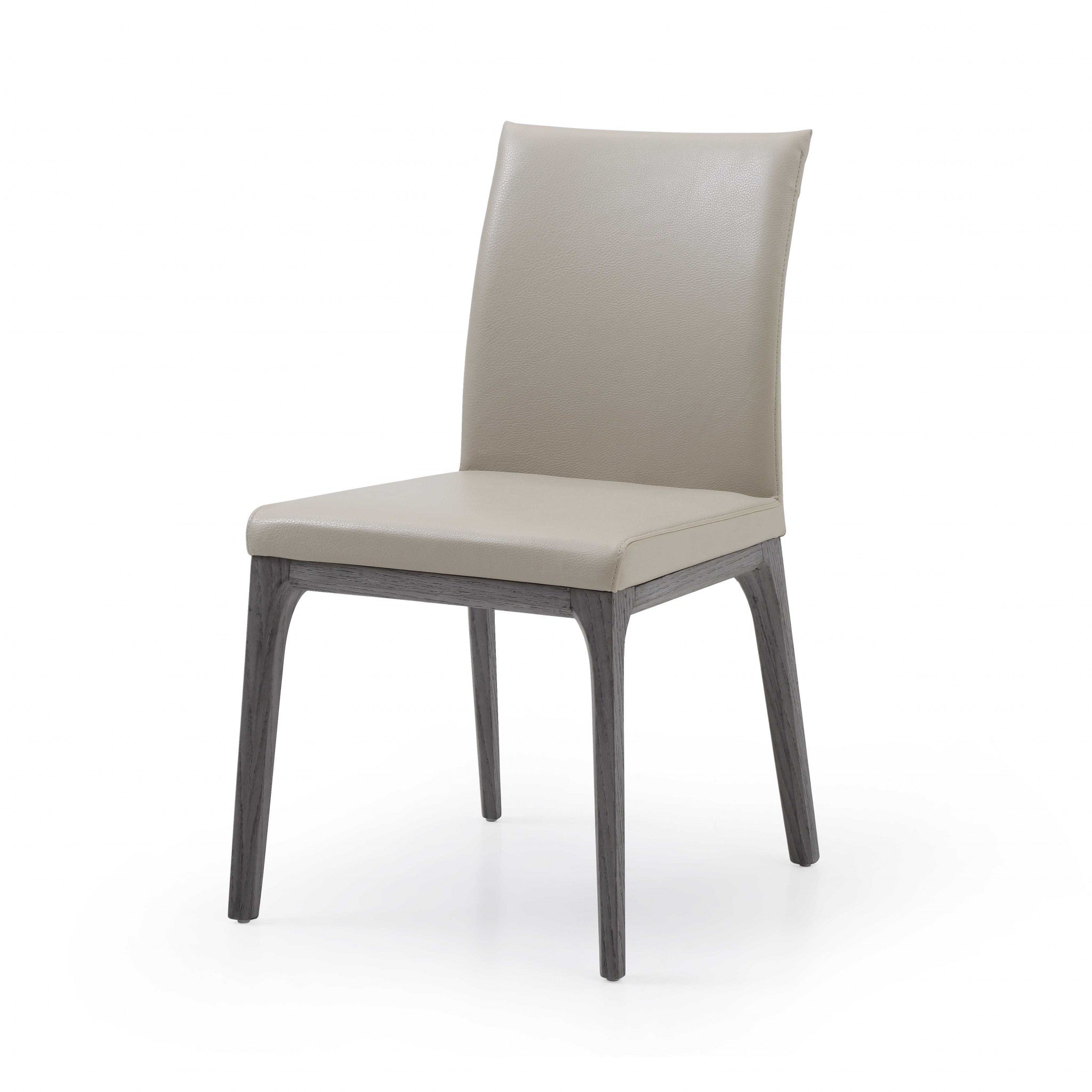 20" X 23" X 35" Taupe Faux Leather / Metal Dining Chair