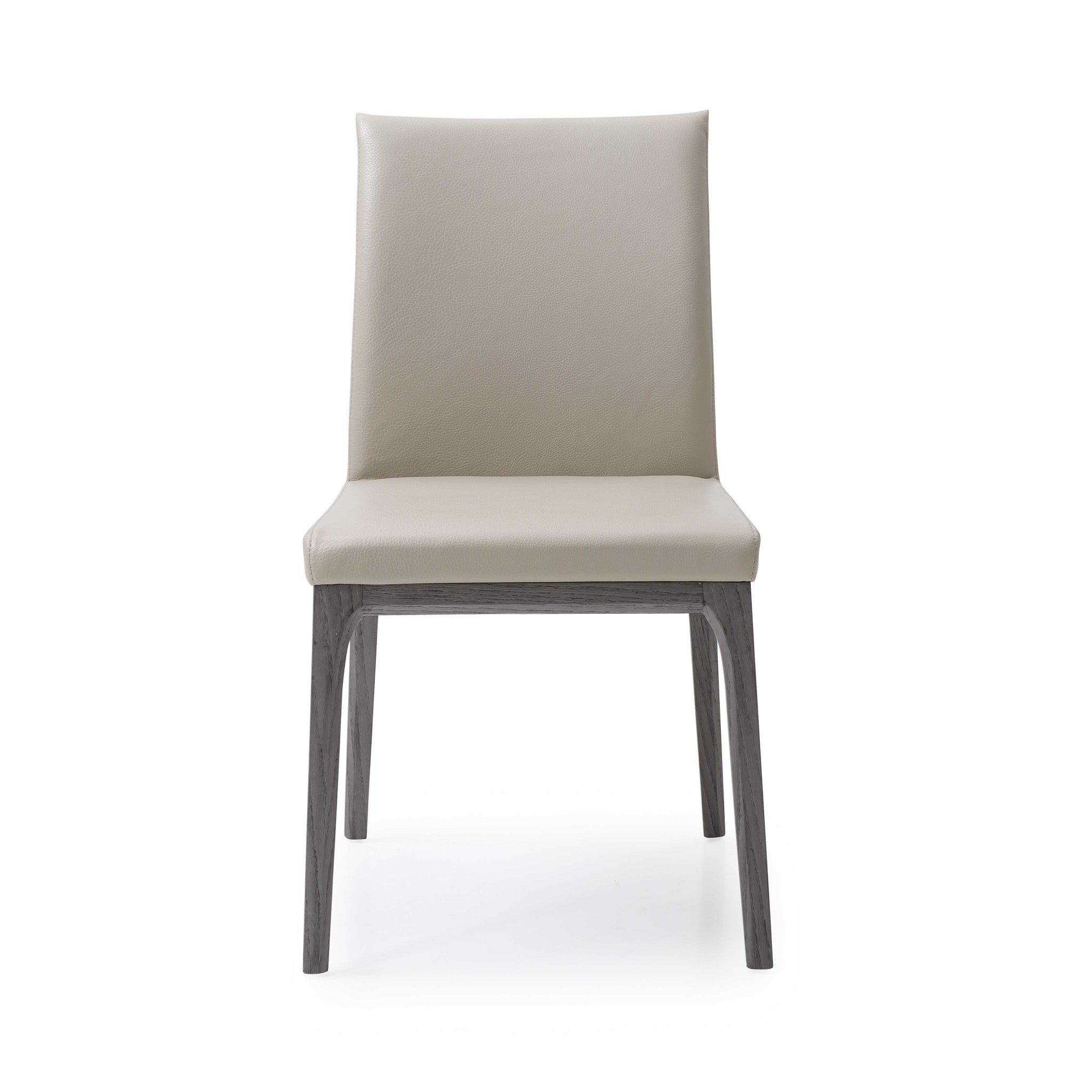 20" X 23" X 35" Taupe Faux Leather / Metal Dining Chair