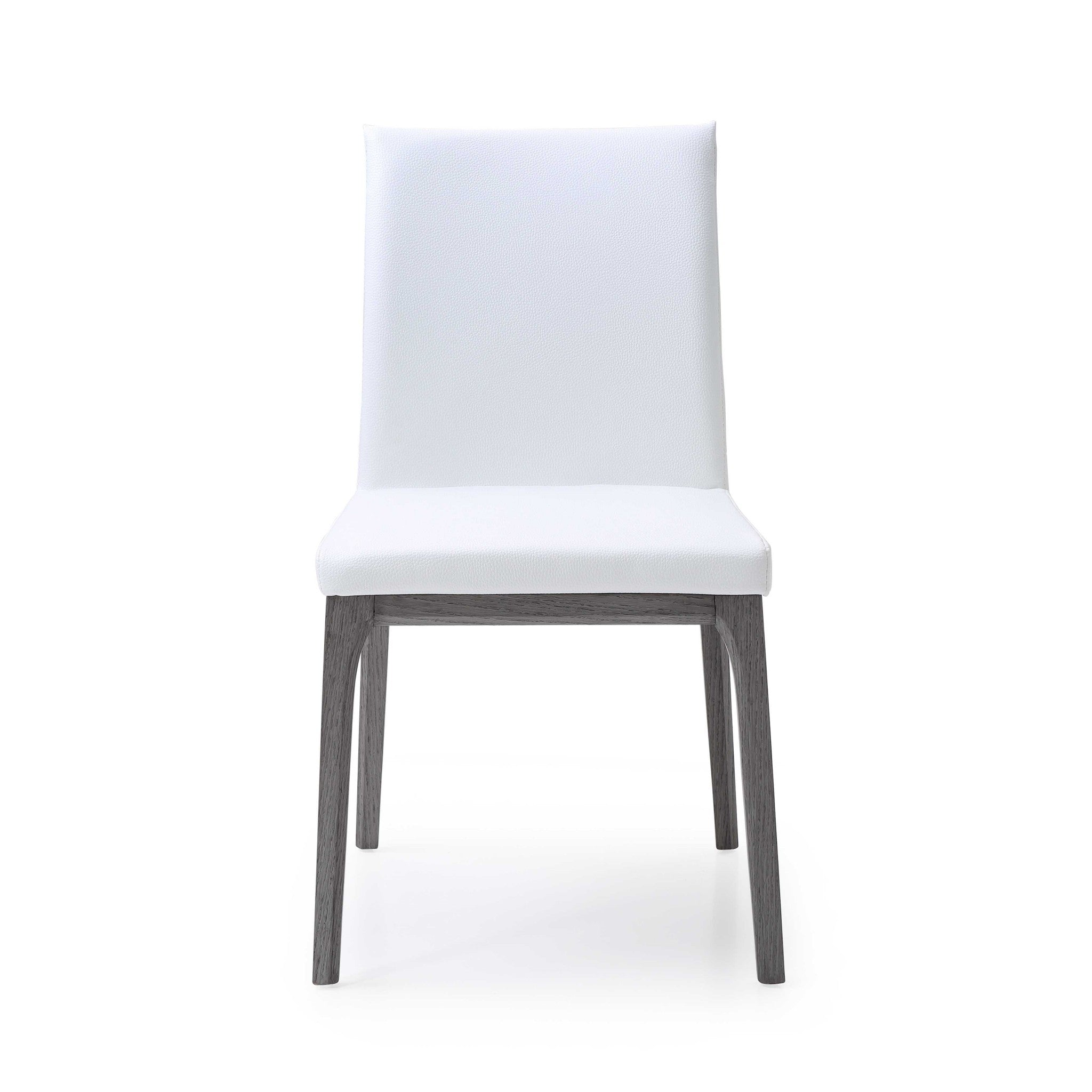 20" X 23" X 35" White Faux Leather / Metal Dining Chair