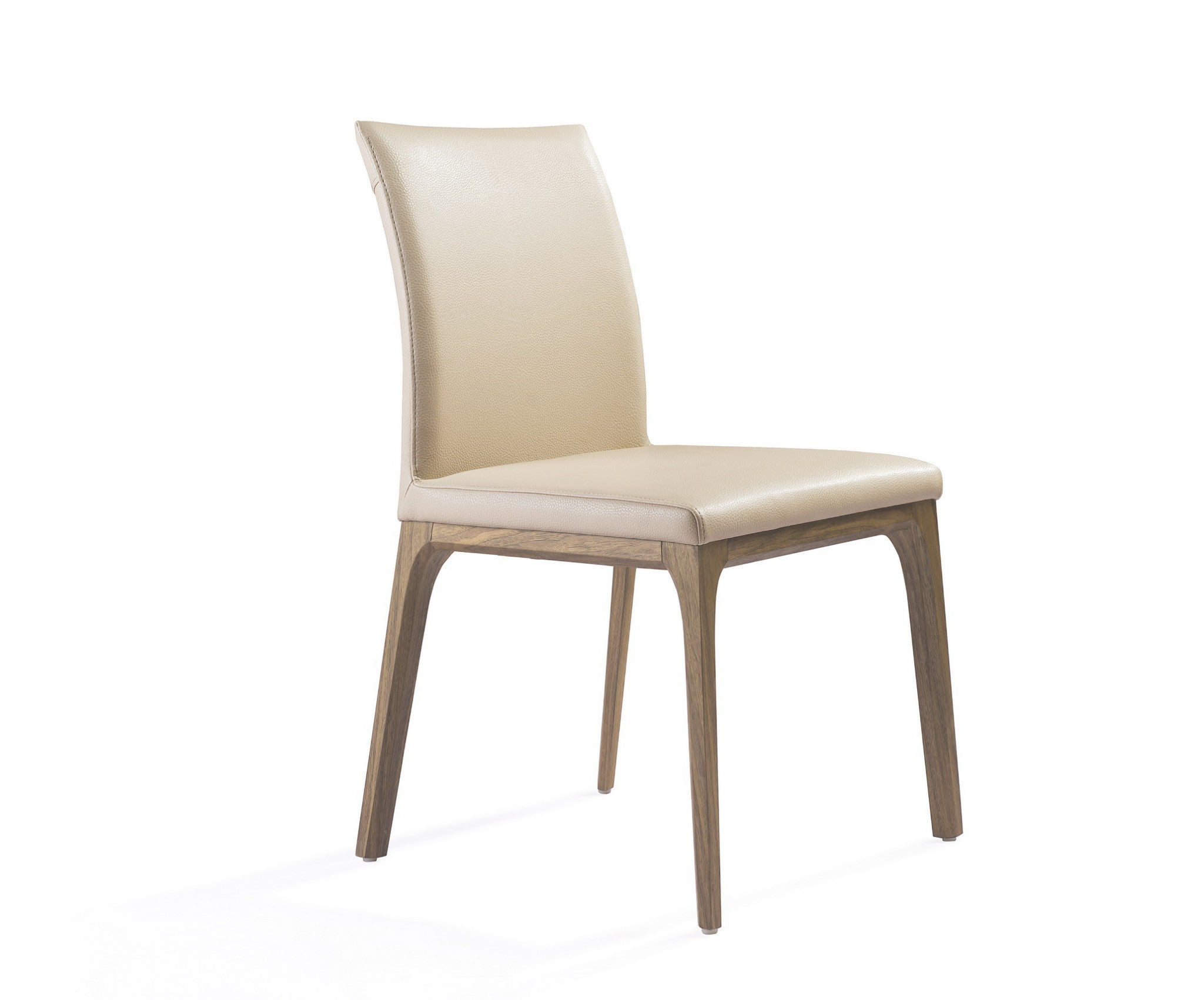 20" X 24" X 35" Taupe Faux Leather / Metal Dining Chair